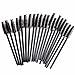TimeSong 50Pcs Disposable Eyelash Mini Brush Mascara Brush Cosmetic Tools (All Black)