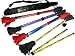 Produktbild PICASSO Flowerstick Set (4 ART-DECO Designs) inkl. Fiberglas Handstäbe mit 2 mm Ultra-Griff Silikon + Flames N Games Reisetasche! Flower Sticks Lunastix für Anfänger und Profis. (Lila/Schwarz/Silber)