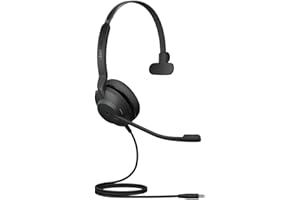Jabra Evolve2 30 Headset – Mono Kopfhörer mit Noise Cancelling – Zertifiziert für Microsoft Teams – mit 2-Mikrofon Anruf-Technologie – USB-C Kabel – Schwarz