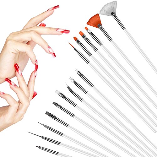 Zogin 20pc Nail Art Pinsel + Punktierung Werkzeuge, Nagelkunst-Design zum Malen, Detaillieren,Punktieren Ideal für Natur-, Acryl- und Gelnägel - 2