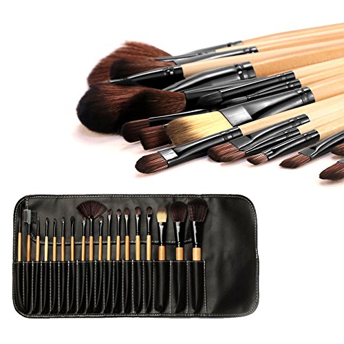 Newrora 18 Stücke Make-up Pinsel Set Professionelle Lidschatten Eyeliner Gesicht Pulver Blush Bürsten mit Tasche und Tasche