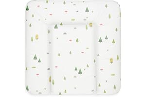 Bonky® Matelas à Langer Bebe souple 72x75 cm - Matelas à langer epais lavable - pour garçons et filles - Certifié Öko-Tex - Imperméable - Forêt - 75x72 cm