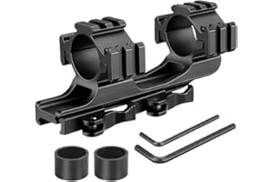 KEENZO Anello di Montaggio ad Alto Profilo 1''25.4mm/30mm, Anello di Montaggio per Cannocchiale Monopezzo con Sei Guide Laterali per Guida Picatinny da 20mm