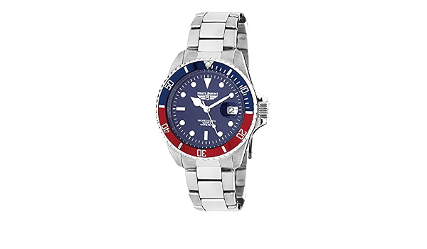 Pierre Bonnet Orologio Uomo Acciaio 6330E Blu Red Abisso Diving Sub Marine  10Atm : Amazon.it: Orologi