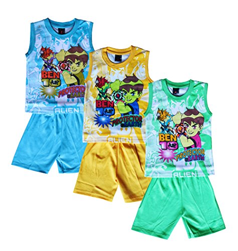 Elk Boys Yellow Ben 10 Cotton 3 Color Tshirt Trouser Clothing 3 Set Combo RS.599 (80.00% Off) - Amazon