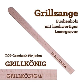 Grillzange Aus Holz Mit Hochwertiger Gravur Grillknig