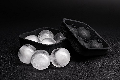 Ice Ball Maker Form – Schwarz Flexible Silikon Eis Tablett – Formen 4 x 4,5 cm Runde Ice Ball Kugeln - 5