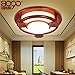 Produktbild XUE Chinesische Deckenleuchte Massivholz Lampe Runde Esszimmer Schlafzimmer Lampe Antike Schaffell LED Wohnzimmer Beleuchtung, 630 * 140mm