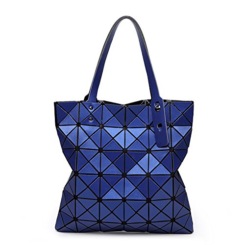 Preisvergleich Produktbild YUEER Frauen Geometrie Taschen Handtaschen Matt Gebürstet Lingge Vielfalt Falten Schulter Zauberwürfel,Blue-33 * 33cm