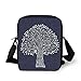 Produktbild Tree of Life,Unique Ethnic Tree Illustration Pure and Noble in Majestic Mother Nature,Dark Blue White Print Kids Crossbody Messenger Bag Purse