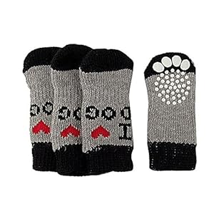 Runfon 2 Pares Calcetines Calcetines Perros y Gatos Mascotas Calcetines Antideslizantes Calcetines Invierno