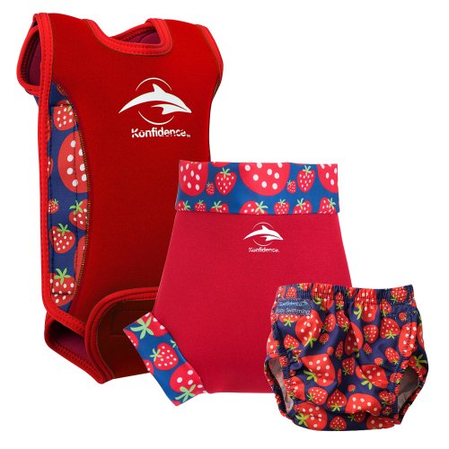 Konfidence Babywarma and Swim Nappies Set Strawberry X Large - 12 to 18 Months