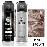 Mane Coloured Hair Thickening Spray DARK BROWN 200ml with Seal & Control 200ml Aerosol Fixing Spray