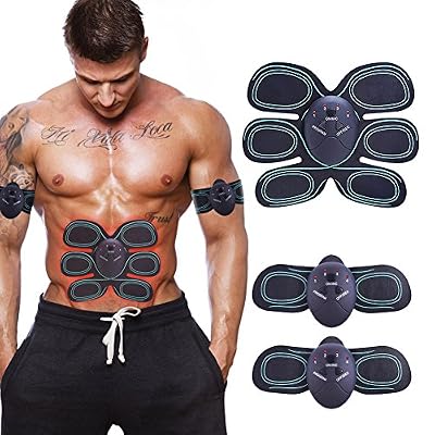 RIRGI Appareil Abdominal Muscle Stimulateur Ceinture de Musculation Abdominale Electrostimulateur Massage Musculaire Bras Abdomen Gym Fitness Entraînement Tonifier à Domicile Cuisse Ventre Bras Jambe Hommes Femmes