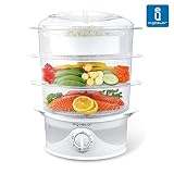 Aigostar Fitfoodie 30CFO - Vaporera para cocinar al vapor alimentos. Comida saludable. Diferentes niveles independientes. Temporizador. Diseño exclusivo.