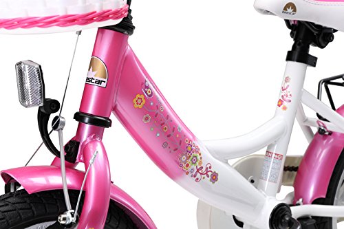 BIKESTAR® Premium Kinderfahrrad für sichere und sorgenfreie Spielfreude ab 3 Jahren ★ 12er Classic Edition ★ Flamingo Pink & Diamant Weiß - 5