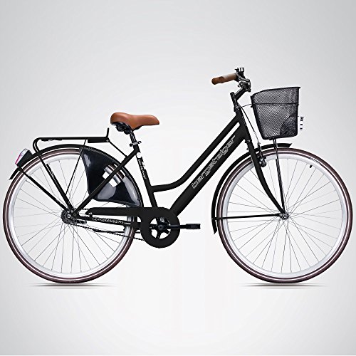 Bergsteiger Amsterdam 28 Zoll Damenfahrrad, Korb + Licht, Retro-Design - 3