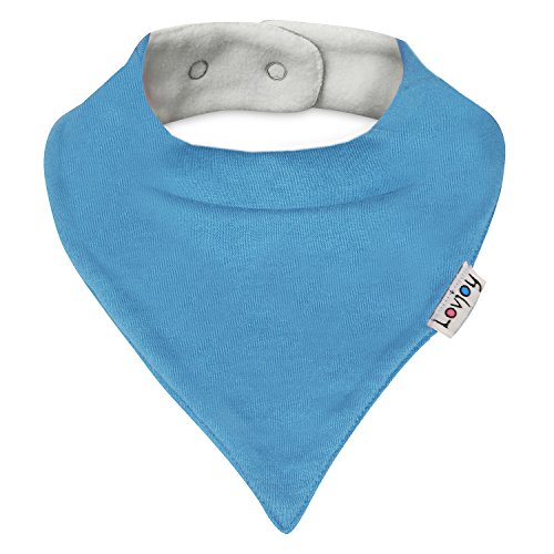 Lovjoy Bandana Geifer Baby Lätzchen (5 PACK – Tints of Blue) Super Absorbent & Soft für ultimativen Komfort mit justierbarem Snaps- Netter Baby-Geschenk für Jungen und Mädchen. - 3