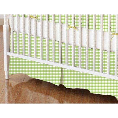 SheetWorld - Crib Skirt (28 x 52) - Sage Gingham Jersey Knit - Made In USA by sheetworld