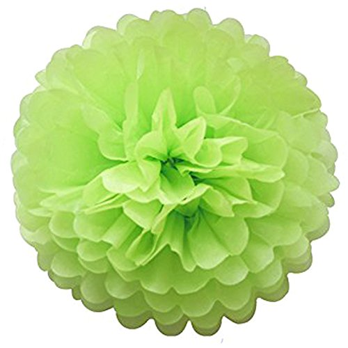 10er Pompoms, BDM Pompons DIY Papierblumen Dekoration für Hochzeit/Geburtstag/ Baby Shower/ Weihnachten Grün Seidenpapier Blumen - 3