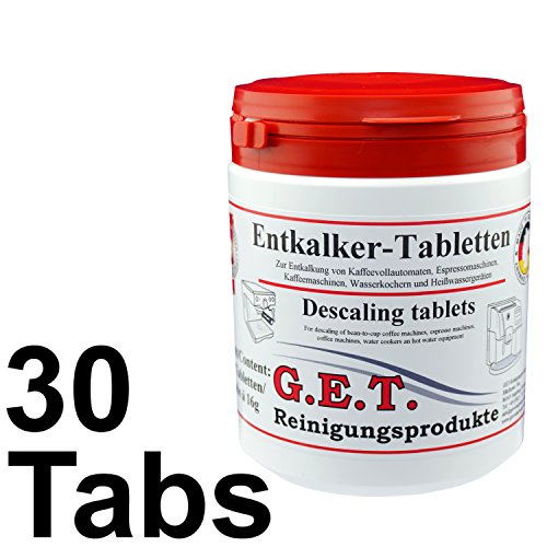 GET 30x16g Pastillas de descalcificación para máyuina de café y máqina de café expresso