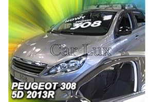 Car Lux AR04281 - Derivabrisas Deflectores de Aire Cortavientos de Viento Delanteros para el 308 Desde 2013-