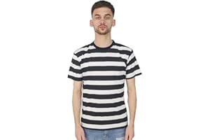 STAR AND STRIPES Horizontal Striped Black and White T Shirt Indie Retro Rock T Shirt