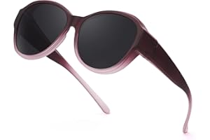 LVIOE Polarised Fit-over Sunglasses Women Round Frame Over Glasses with UV Protection