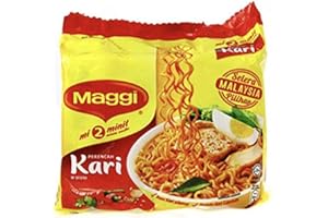 CUSTIC Maggi Nestlé Malaysia Instant Noodle Curry Masala Nouilles Kari Pedas 5 paquets x 79g