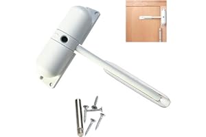 TOPHOMER Vogueing Tool Ferme-porte automatique robuste réglable à ressort Ferme-porte hydraulique monté automatiquement, blanc