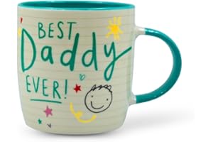 PAPILLON COLLECTION Best Daddy Ever Ceramic Coffee Cup Mug 11oz Heat Resistant Novelty Mug for Cappuccino, Latte, Hot Cocoa & Hot Tea | Gift for Birthday & Christmas