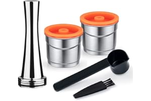 BENFUCHEN Set di 2 filtri ricaricabili per cialde di caffè e tamper compatibili con la macchina Illy IperEspresso X7.1 Y5 (2 capsule di caffè e 1 tamper)