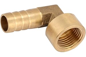 Raccord à ailettes en laiton filetage femelle Coude à 90 degrés Tuyau coudé en laiton Adaptateur raccord d'articulation Raccord G1 / 2 Air/Eau/Combustible/Huile/Gaz inertes(14mm)