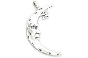 MALDON JEWELLERY Man in the Moon LARGE sterling silver pendant .925 x 1 Moons celestial
