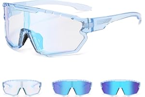 FOSDICK Lunette de Cyclisme Photochromique Homme Femme Lunette Vélo VTT Anti-UV400 Lunettes Photochromiques lunettes Running