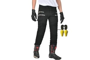 CBBI-WCCI Protection Moto Pantalon Jeans Renforcé avec Protection Doublure Moto Pantalon d'Équitation avec Protéger Pads