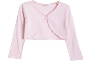 Minora Baby/Kind Bolero Taufweste Strickwaren Mädchen Langarm Knopfdetail am Kragen