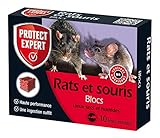 PROTECT EXPERT FB300 Rats & Souris | 10 Blocs extrudés pour lieux secs et humides, 300 GR