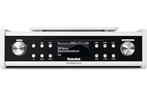 TechniSat DIGITRADIO 20 CD - Radio de Cuisine et de Salle de Bain Moderne et Compact avec Dab+ (Radio FM sous l'armoire avec Lecteur CD et Horloge), Blanc
