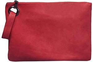 BAIGIO Pochette da Polso in Pelle Donna, Portafoglio Grande Borsa Organizer Portatutto, Borsetta da Sera Busta con Cinturino da Polso e Cerniera per Feste, Matrimoni, Affari Viaggio