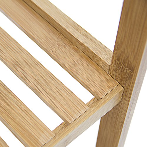 Relaxdays Badregal Bambus mit 3 Fächern HBT: 79 x 33 x 33 cm Schickes Bambusregal mit 3 Ablagen aus natürlichem Holz Standregal als Küchenregal oder Holzregal zur Aufbewahrung im Badezimmer, natur - 3