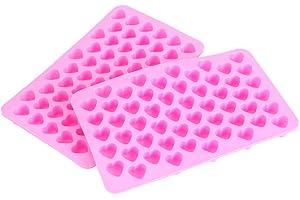 WEIKEYA Molde de silicona ,Cubitera, moldes de silicona con silicona con forma de corazón (rosa)