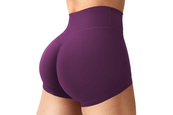 ZAAYO Sportshorts dam 6,5 cm No Front söm osynlig scrunch träning gym shorts hög midja push-up yoga shorts biker löpning korta byxor