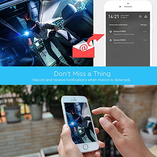 LEMNOI SP017 Telecamera di Sorveglianza Wireless 720P HD IP Camera WiFi/Ethernet con Istruzioni per l'uso App Sricam/DVR/NVR Assistenza in Italiano Compatibile con iOS /Android/Windows PC
