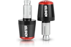 2BIRD Impugnatura Del Manubrio Moto Maniglia Della Barra Termina La Spina, Cnc. Cursore Anti- vibrazione Del Contrappeso Dello Sterzo Di Alluminio For Ducati Monster 400 620 695 696 796 821 1100 1200