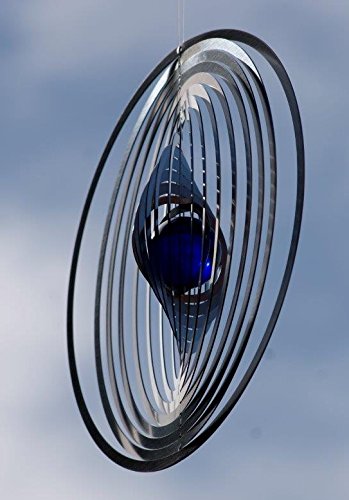 A2003 – steel4you hochwertiges 3D Windspiel aus Edelstahl mit Glasperle – Kreis 15cm x 15cm – made in Germany - 4