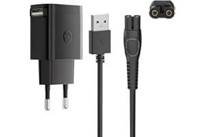 Newding 5V Ladegerät Ladekabel Kompatibel mit Philips One Blade 360 QP2824 QP2834 QP1924 MG7950 MG9530 MG9525 MG5950 S3241 S3145 BG3027 S5887 S7886 XP9405 Rasierer Kabel mit USB Netzteil Adapter