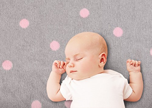 ByBoom® – Erstlingsdecke / Babydecke/ Kuscheldecke 100% Baumwollfleece 75×100 cm mit Punkten; MADE IN EU - 8