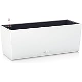 LECHUZA "BALCONERA Color 50" Pflanzgefäß mit Erd-Bewässerungs-System, Weiß, 50 x 19 x 19 cm