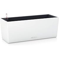 LECHUZA "BALCONERA Color 50" Pflanzgefäß mit Erd-Bewässerungs-System, Weiß, 50 x 19 x 19 cm